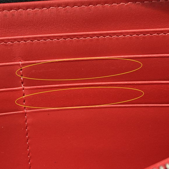 Christian Louboutin Men's Long Wallet, Leather, Black, Red, Silver Hardware, - Picture 9 of 10